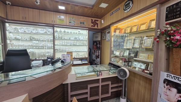 Billing counter and silver section - Manpasand Jewellers, T Dasarahalli
